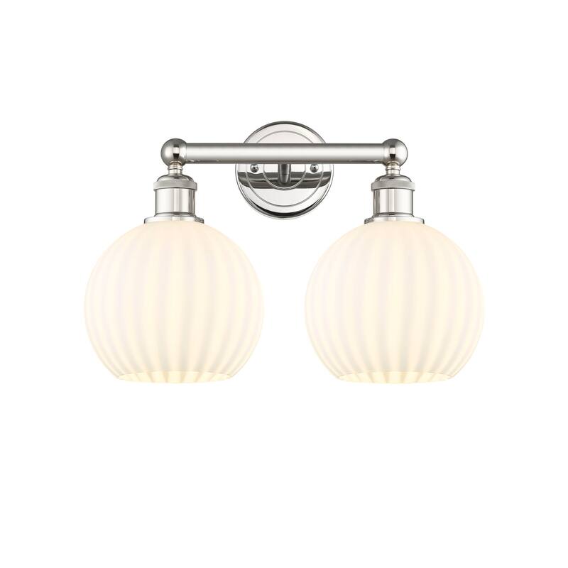 Innovations Lighting 616-2W 12 17 White Venetian Vanity White Venetian - Polished Nickel