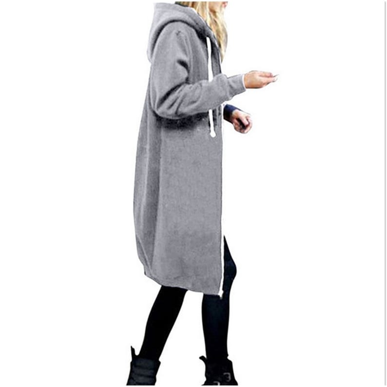 women's long sweatshirt jacket