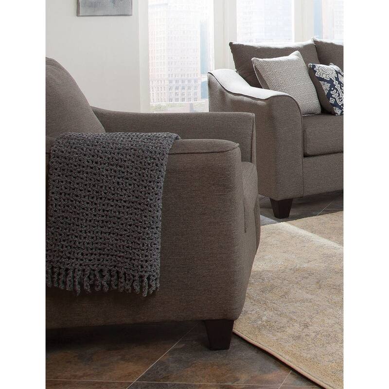 Casual Flared Accent Arm Chair In Grey/ Brown