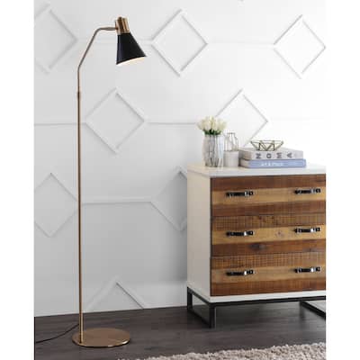 SAFAVIEH Lighting 60-inch Grania Gold/ Black LED Floor Lamp - 15" x 9.875" x 60"