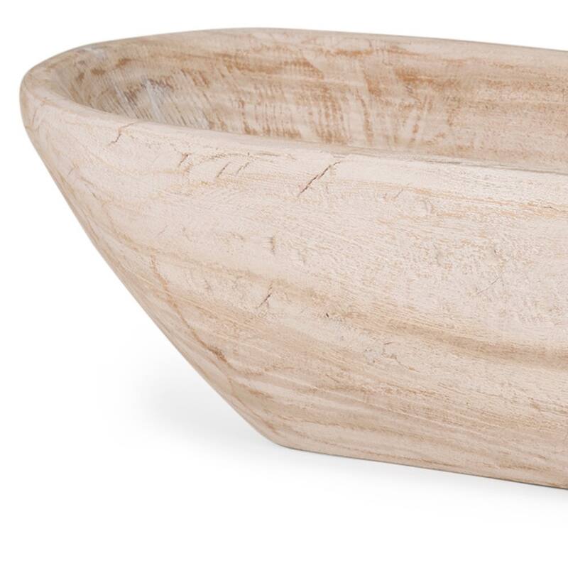 HomeRoots 26" Natural Solid Wood Oval Centerpiece Bowl - 26.00 in. x 7.00 in. x 10.00 in.