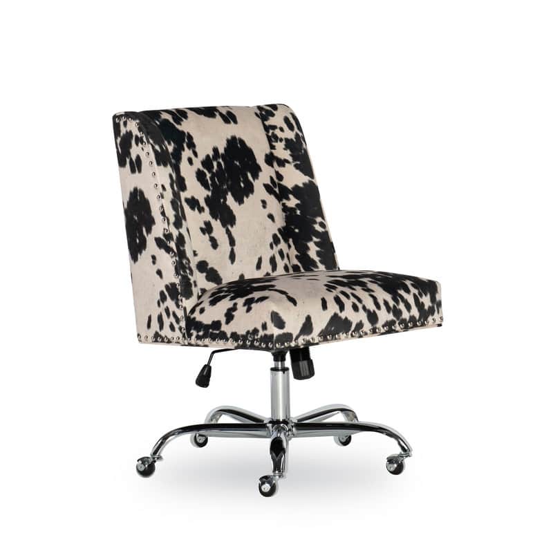 Violet Cow Print Office Chair