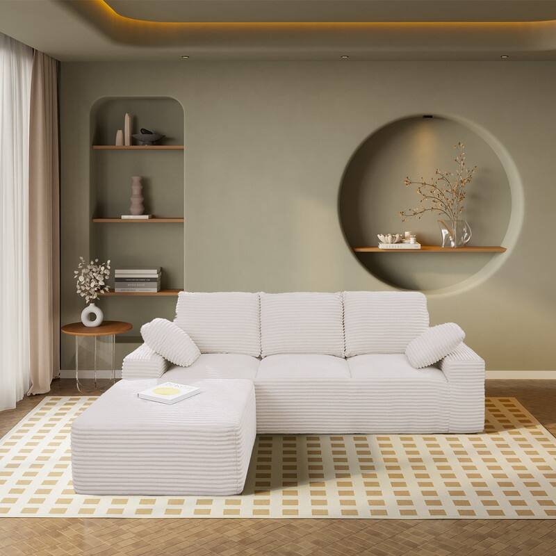 103.5" Cloud Sectional Couch with L-Shape Chaise,Modern Modular Sofa with Deep Seat, No Assembly Required