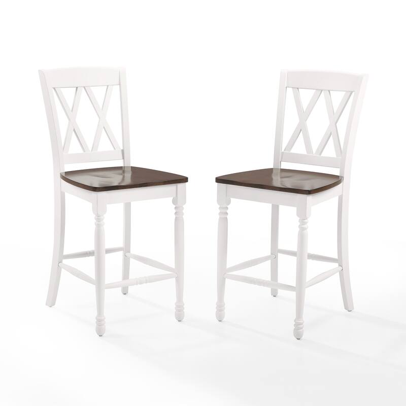 Crosley Shelby 2Pc Counter Stool Set - 18 "W x	21.75 "D x 40.63 "H