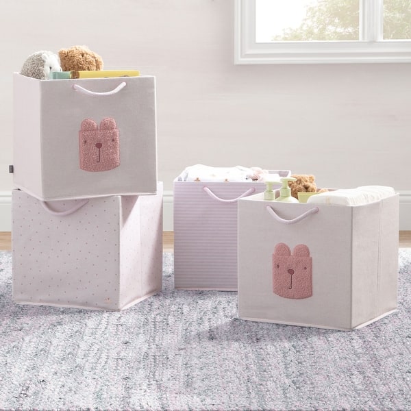 slide 2 of 14, 4-Pack Brannan Bear Fabric Storage Bins with Handles