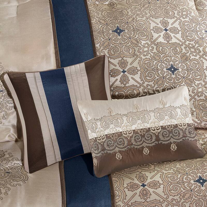 GDF Studio - 7-Piece Jacquard Comforter Set with Decorative Pillows