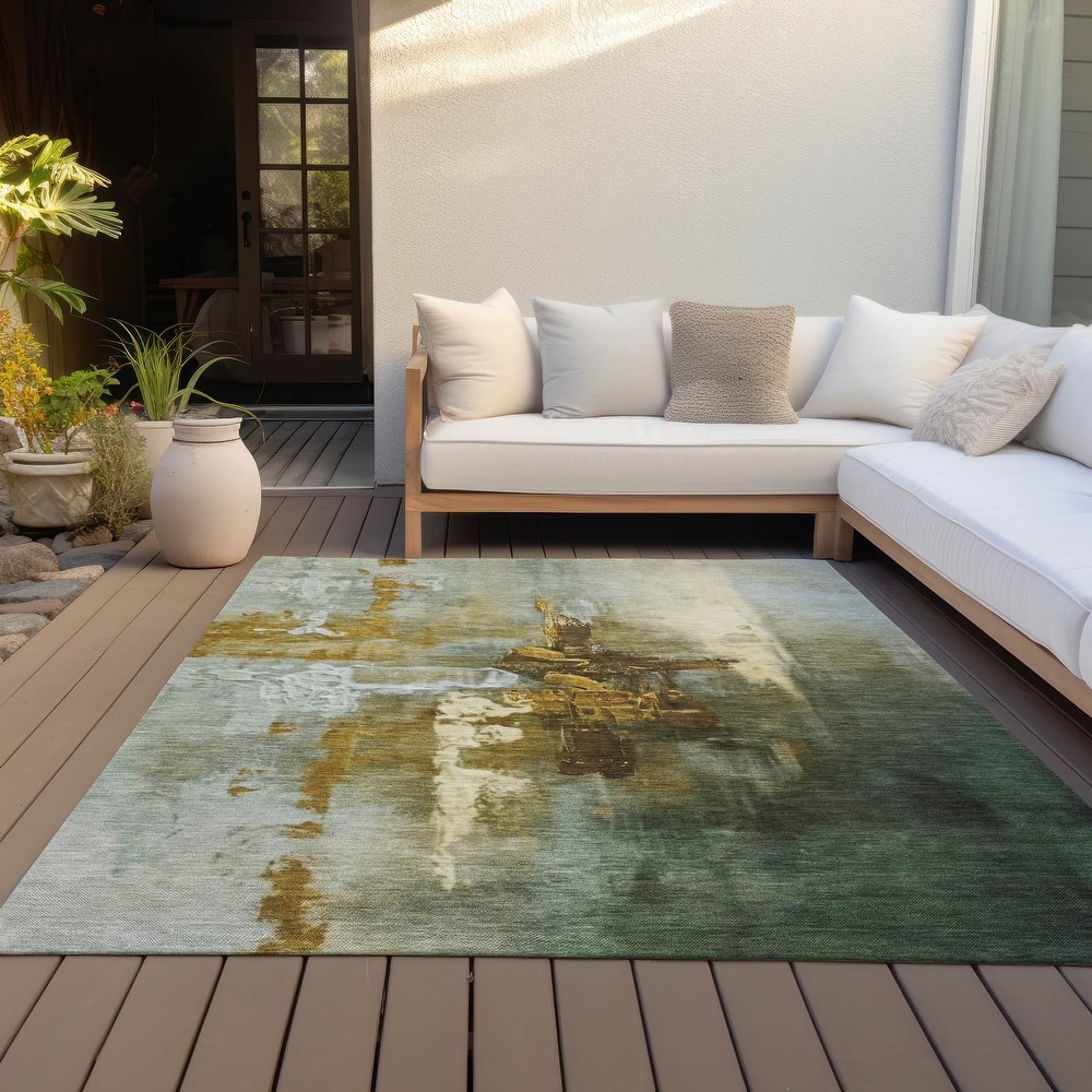 Machine Washable Indoor/Outdoor Modern Painters Touch Chantille Rug