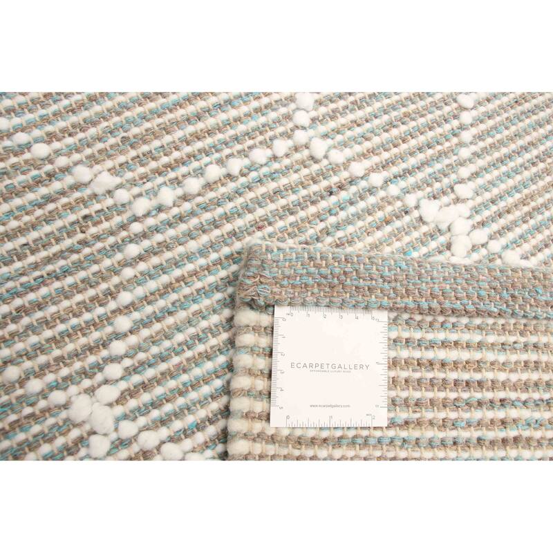 ECARPETGALLERY Braid weave Sienna Brown Wool Rug - 5'1 x 7'7