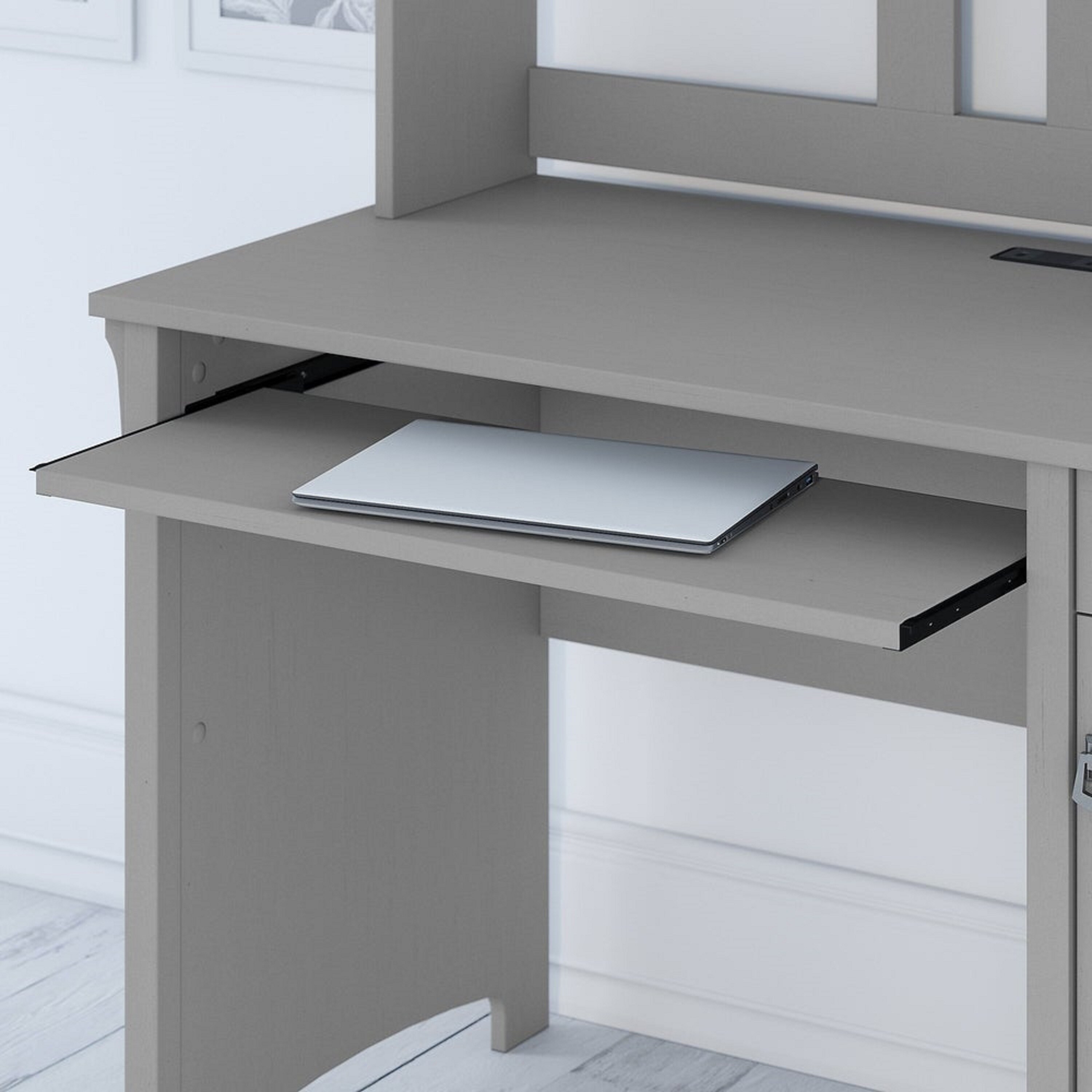 Creative k Lowbridge Cape Cod Grey Computer Desk with Hutch