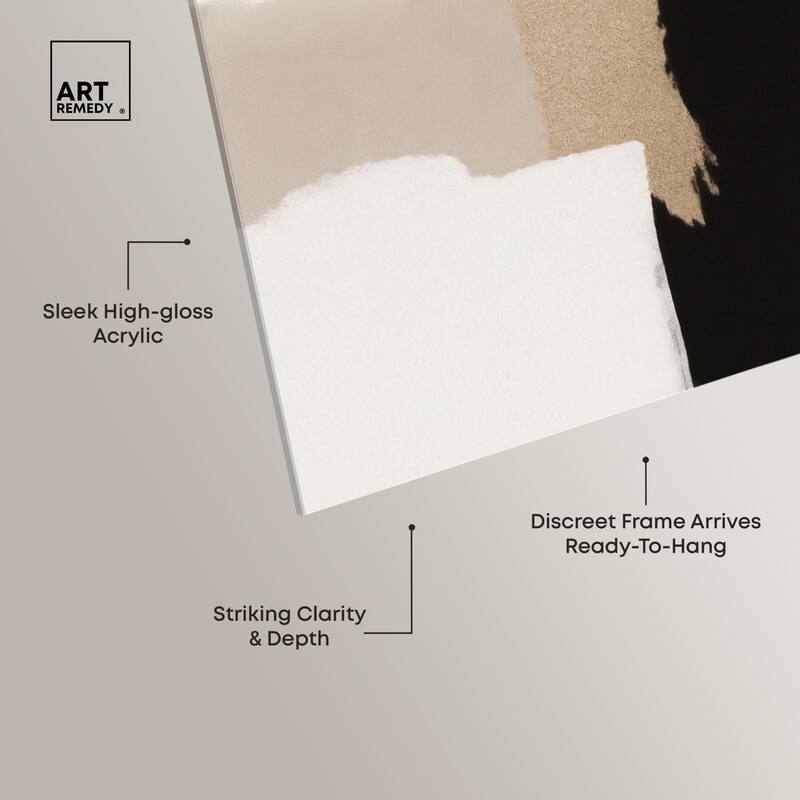 Beige and Black III Acrylic by Art Remedy, Ready to Hang