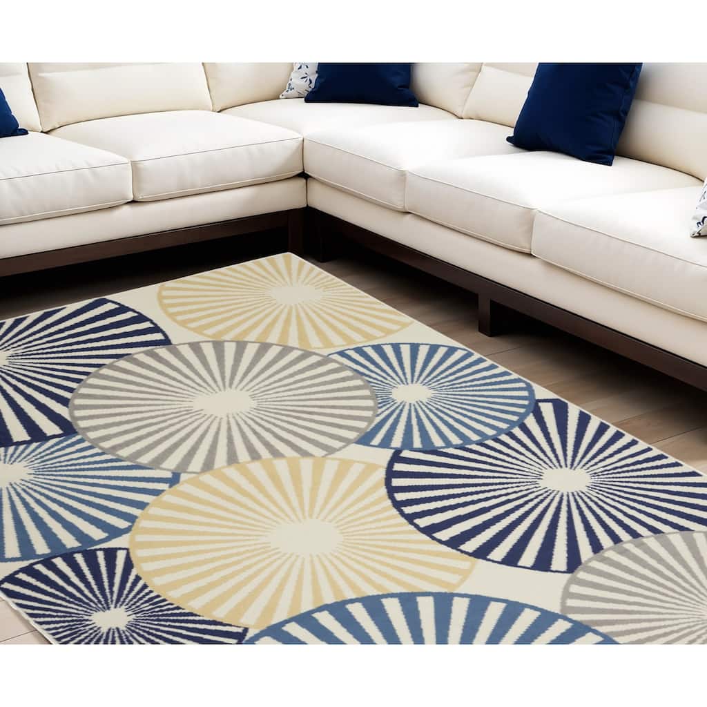 Mafuq Power Loomed Geometric Modern Area Rug By HomeRoots - 120' X '84' X '0.5
