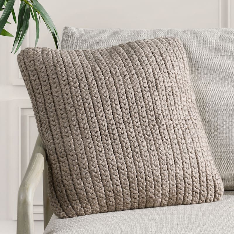 Villa by Classic Home Prism Performance Outdoor Throw Pillow - 22x22 - Natural