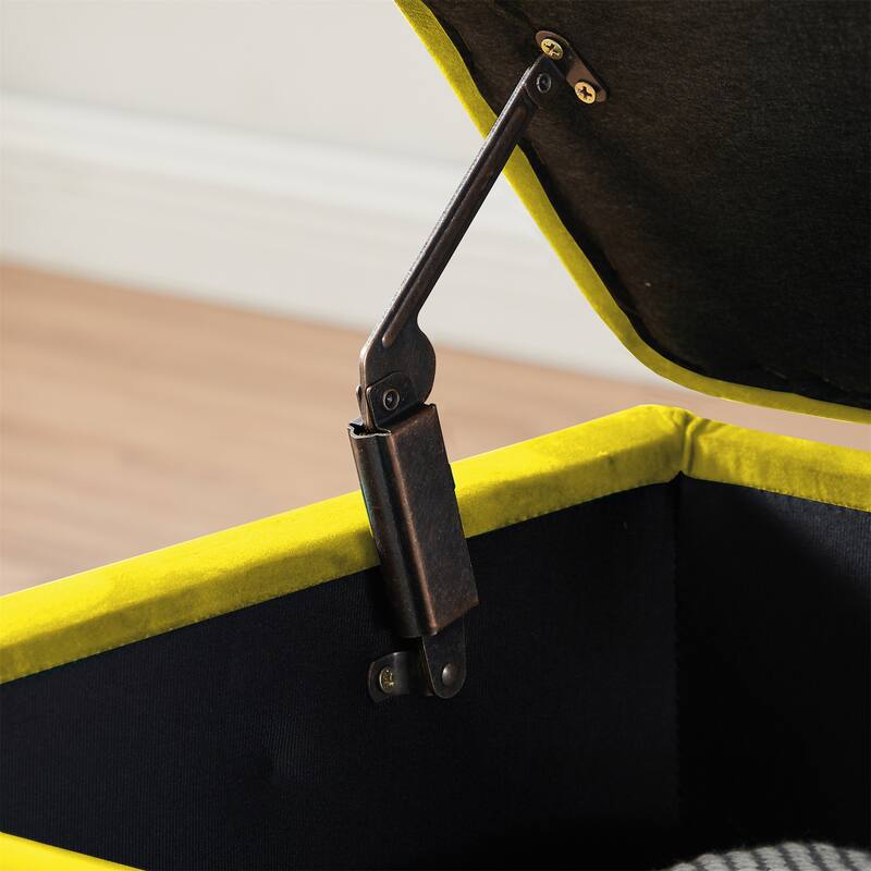 Modern Velvet Ottoman Bench, Storage Ottoman for Home