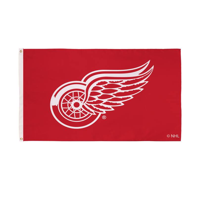 Detroit Red Wings Single Sided Flag w/ 2 Grommets, 3'x5' - Multi
