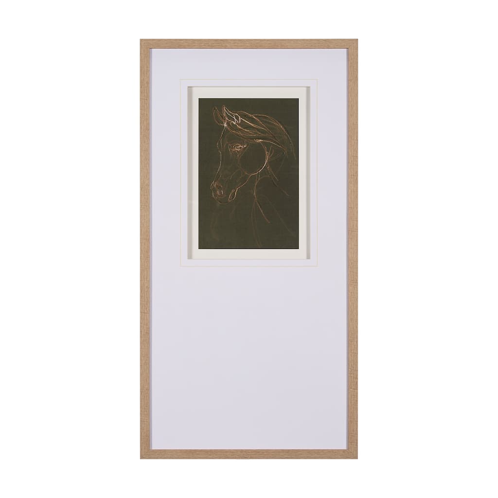 Arabian Horse III Olive Framed Art Print