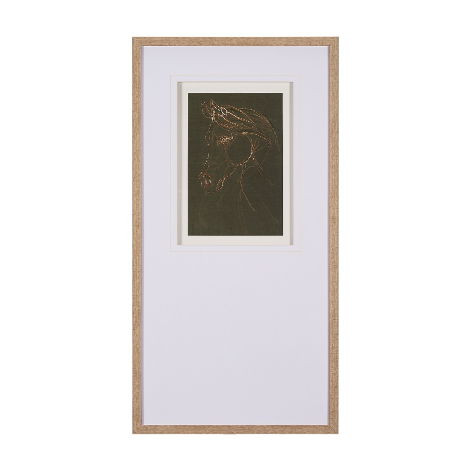 Arabian Horse III Olive by Mercana Studio Hand Embellished Framed Art Print Matted under Glass