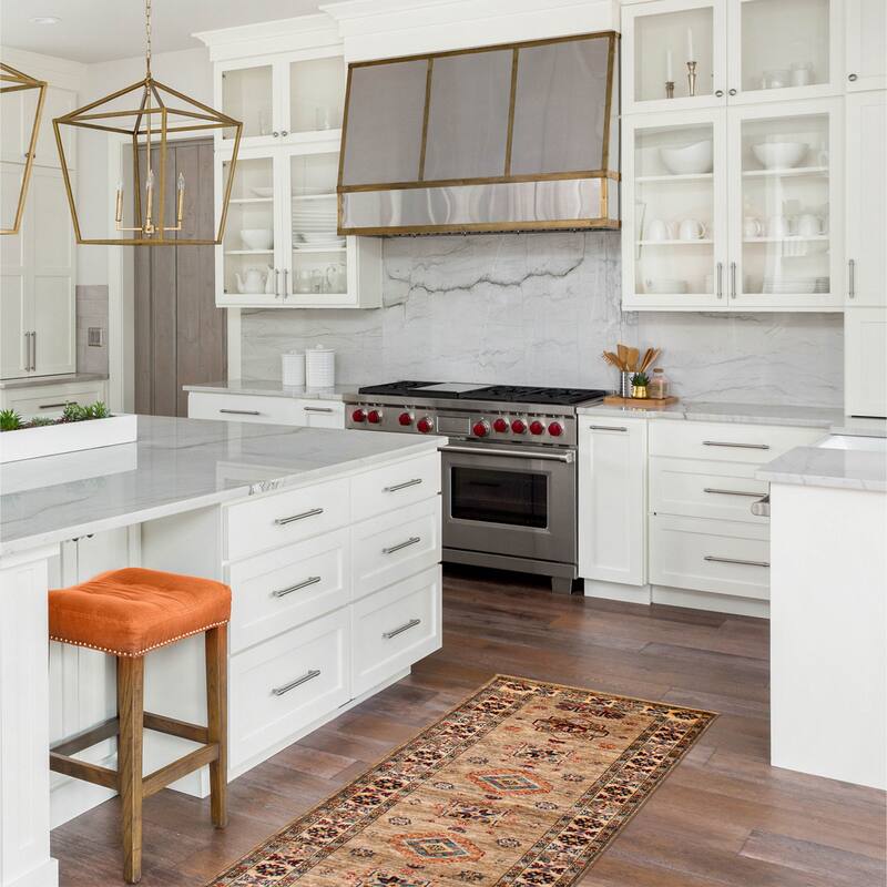 ECARPETGALLERY Hand-knotted Aryana Khaki Wool Rug - 2'11 x 7'11