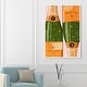 preview thumbnail 12 of 20, Oliver Gal 'Shiny Champagne' Drinks and Spirits Wall Art Framed Print Champagne - Green, Orange 38 x 56 - White