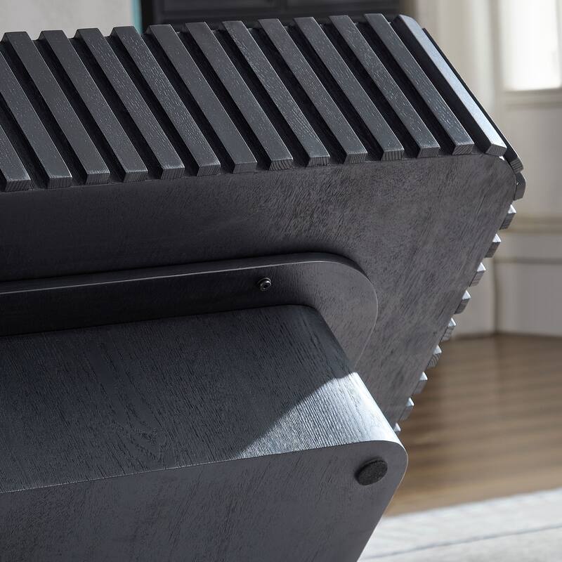 Modern Handcraft Square Coffee Table with Fluted Design