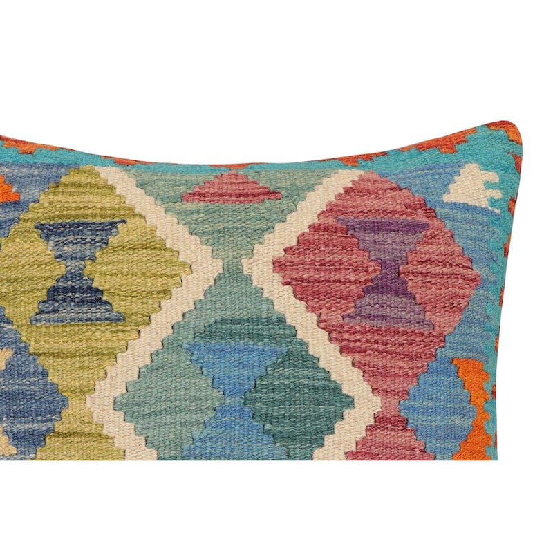 Bohemian Hardie Turkish Hand-Woven Kilim Pillow - 18'' x 18''
