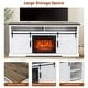 preview thumbnail 7 of 37, 68" Farmhouse Sliding Barn Door Fireplace TV Stands Console Table with 23" Electric Fireplace