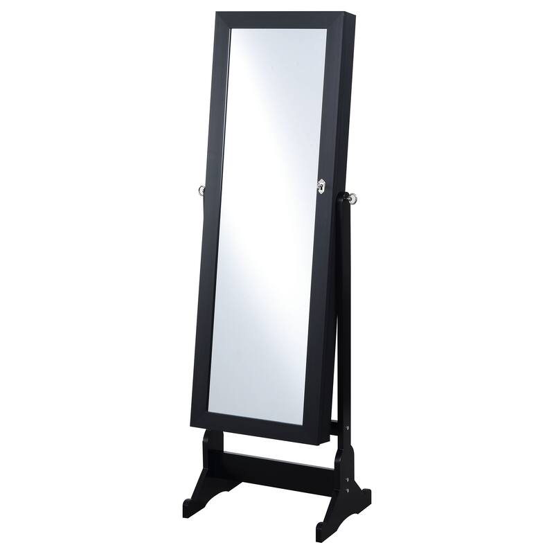 Tutuola Cheval Mirror with Jewelry Storage Black - Black