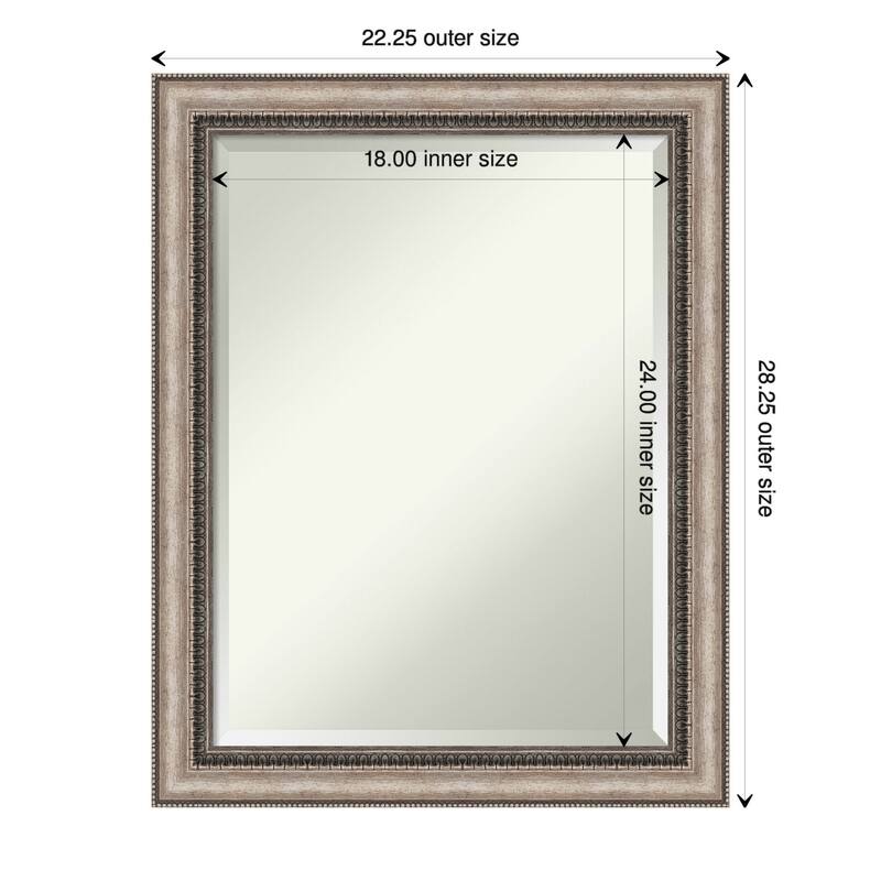 Beveled Wall Mirror - Lyla Ornate Silver Frame - Lyla Ornate Silver - 22.25 x 28.25-inch