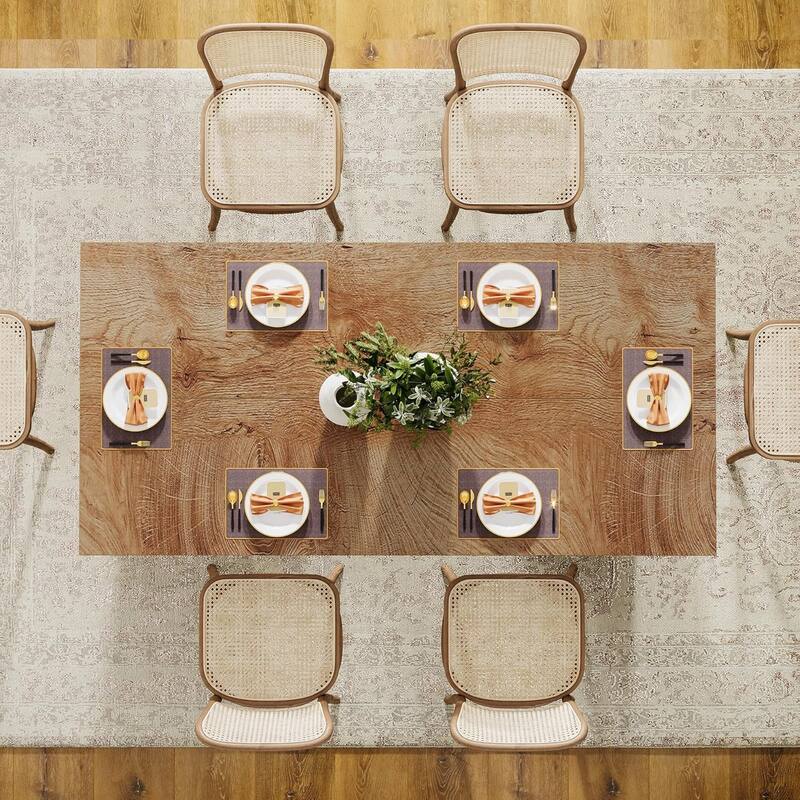 63-inch Rectangle Wooden Dining Table with Large Tabletop and Heavy Duty Legs for 4 to 6 People