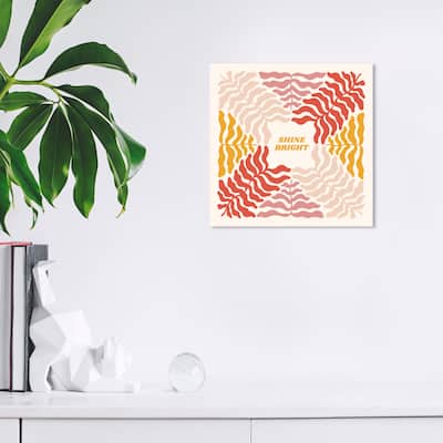 Wynwood Studio Canvas Typography and Quotes Shine Bright Leaf Orange Modern & Contemporary Wall Art Canvas Print