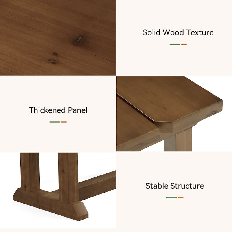 Entryway Bench Dining Bench Solid Wood 59-inch End of Bed Bench