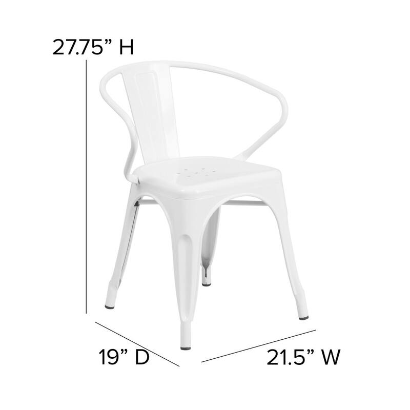 4 Pack Metal Indoor-Outdoor Chair with Arms