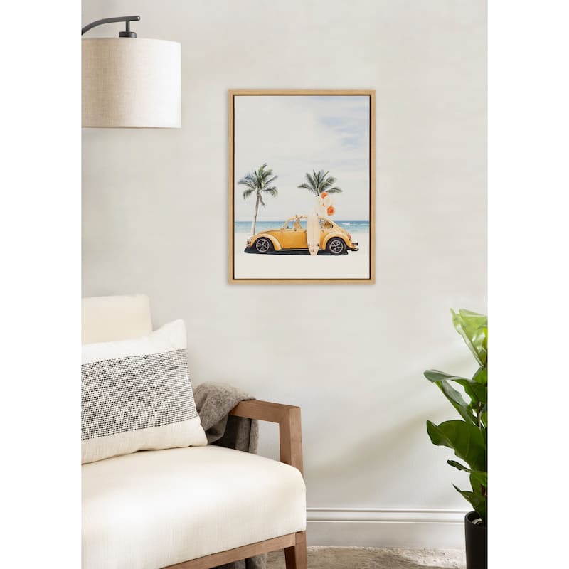 Kate and Laurel Sylvie Kangaroo Summer Adventures Framed Canvas by July Art Prints