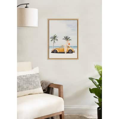 Kate and Laurel Sylvie Kangaroo Summer Adventures Framed Canvas by July Art Prints