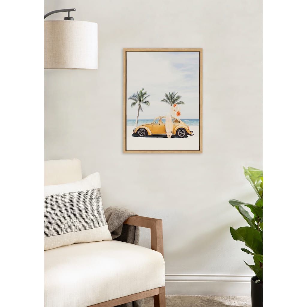 Kate and Laurel Sylvie Kangaroo Summer Adventures Framed Canvas by July Art Prints