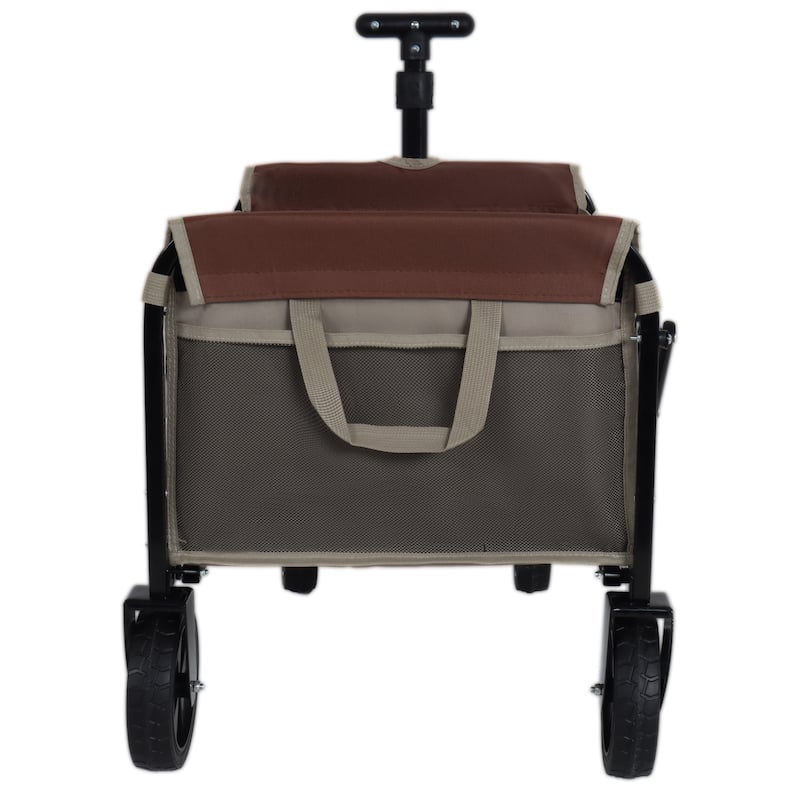 Convertible Steel Folding Camping Wagon Cart,Storage Compartment