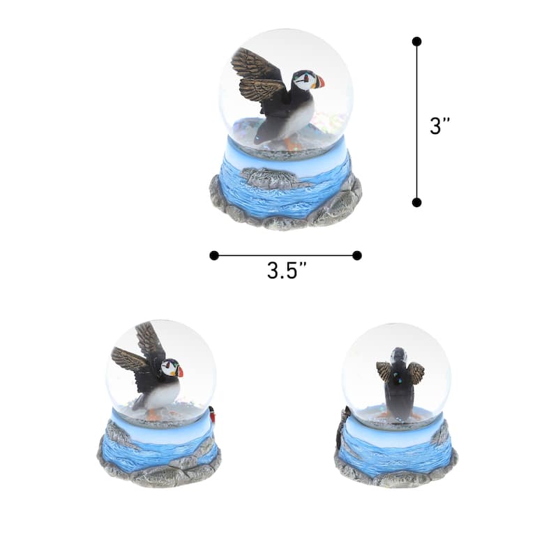 CoTa Global Puffin Snow Globe - Figurine with Sparkling Glitter - 3Lx3W3.5H inches