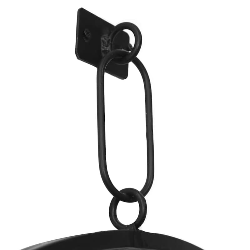 MacLuu Black Round Metal Mirror for Wall Decor with Hanging Ring - 30" W x 36.6" H x 1.37" D
