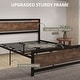 preview thumbnail 1 of 7, Queen Bed Frame, Storage Headboard with Charging Station Black