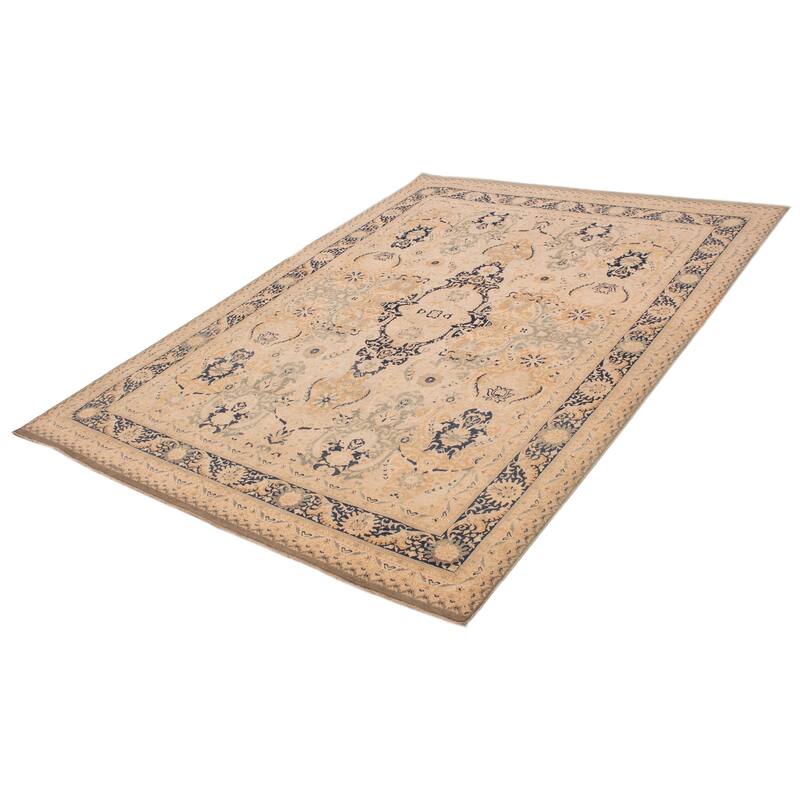 ECARPETGALLERY Hand-knotted Peshawar Finest Ivory Wool Rug - 8'11 x 11'10