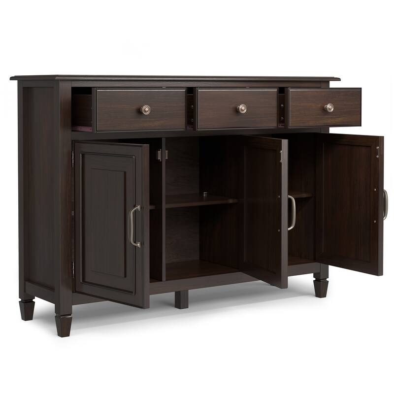 WYNDENHALL Hampshire SOLID WOOD 51" Wide Traditional Wide Entryway Storage Cabinet - 15 "d x 51" w x 36" h