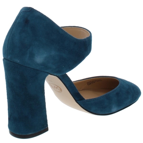 michael kors blue suede heels