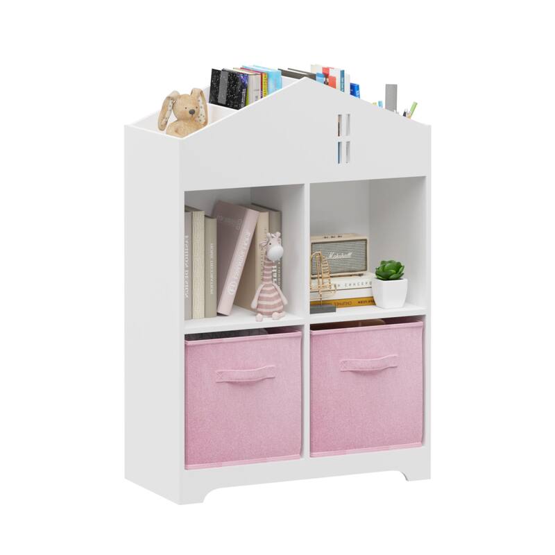 Kids Dollhouse Bookcase with Storage