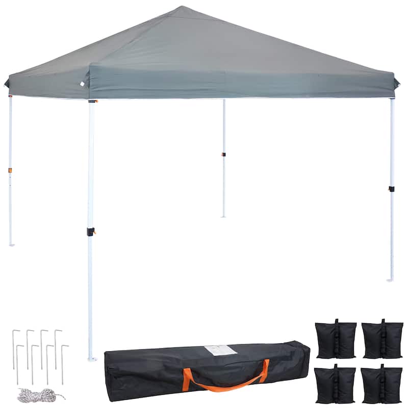 Sunnydaze Standard Pop-Up Canopy with Carry Bag and Sandbags - 12x12 - Gray