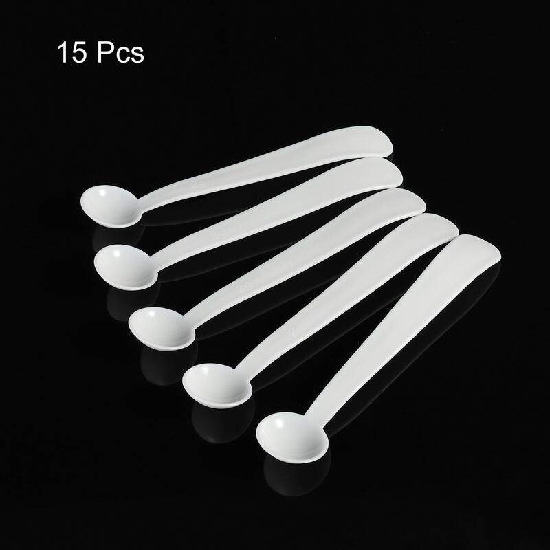Micro Spoons 2 Gram Measuring Scoop Round Bottom Mini Spoon 15Pcs - White
