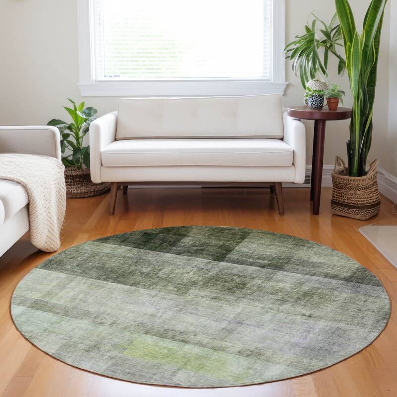 Machine Washable Indoor/ Outdoor Modern Abstract Chantille Rug