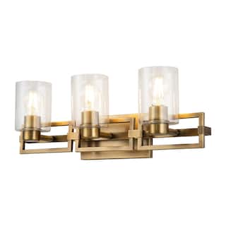 Modern 3 Light Bath Vanity Antique Brass