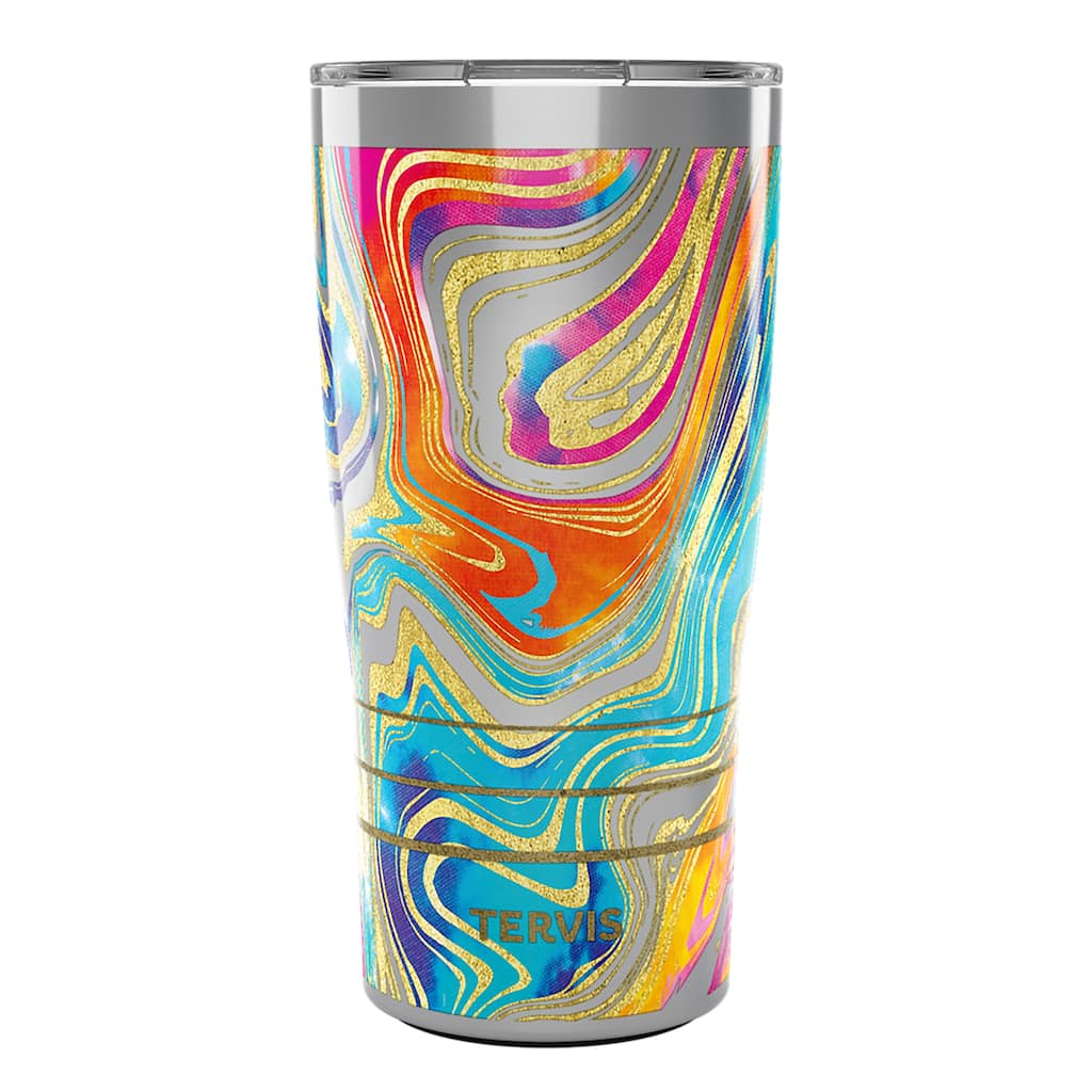 Tervis Traveler Tie Dye Swirl-Bright Triple Walled Insulated Travel Tumbler, Stainless Steel - 20oz