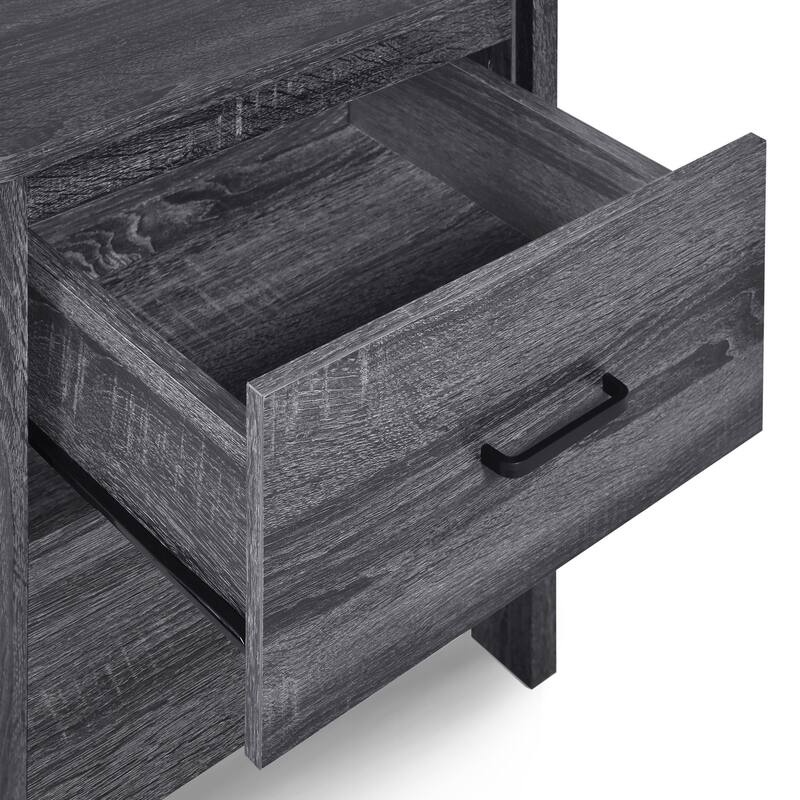 2-Drawer Nightstand Side Table for Living Room, Hallway, Entryway
