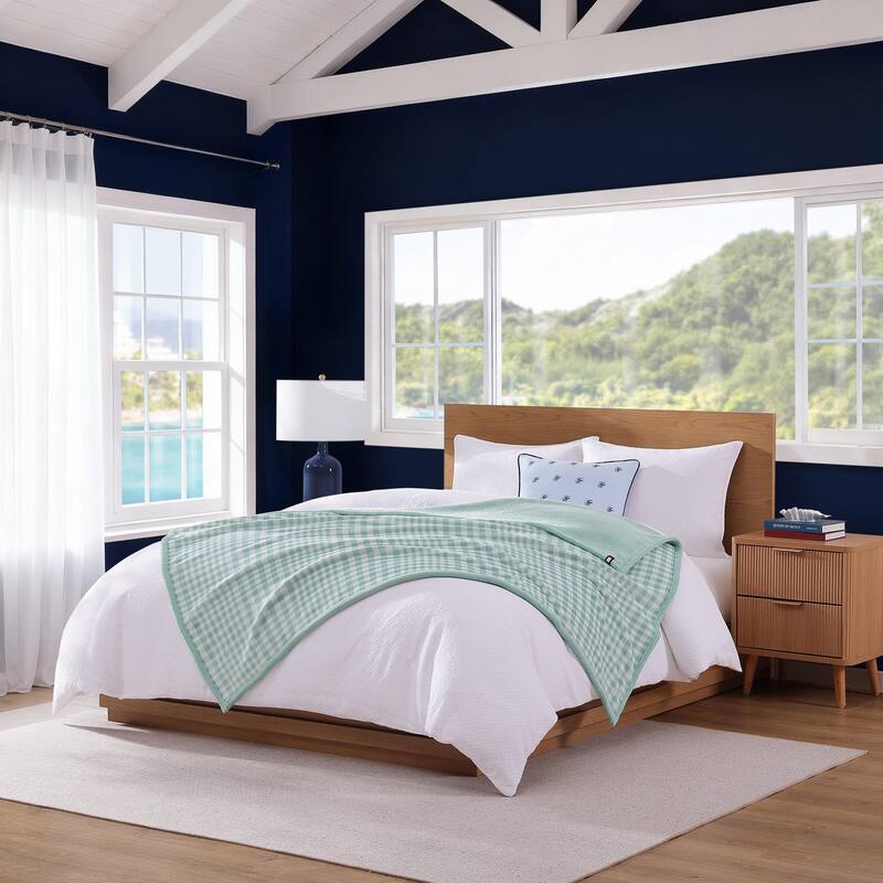 Tommy Hilfiger Printed Plush Reversible Throw Blanket