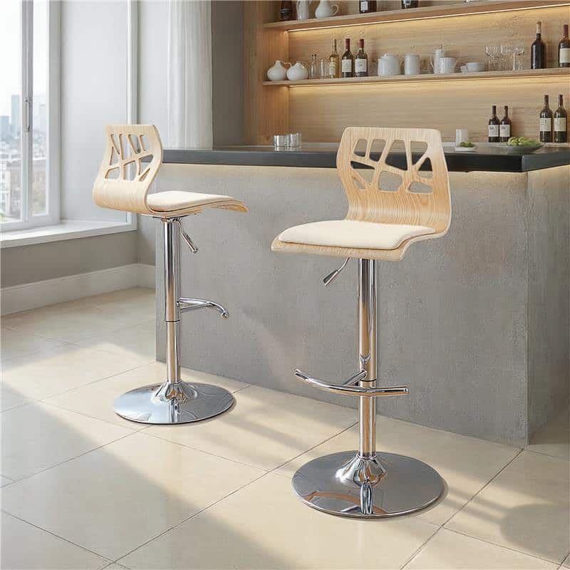 Carson Carrington Sala Adjustable Bar Stool with Rounded T Footrest (Set of 2)